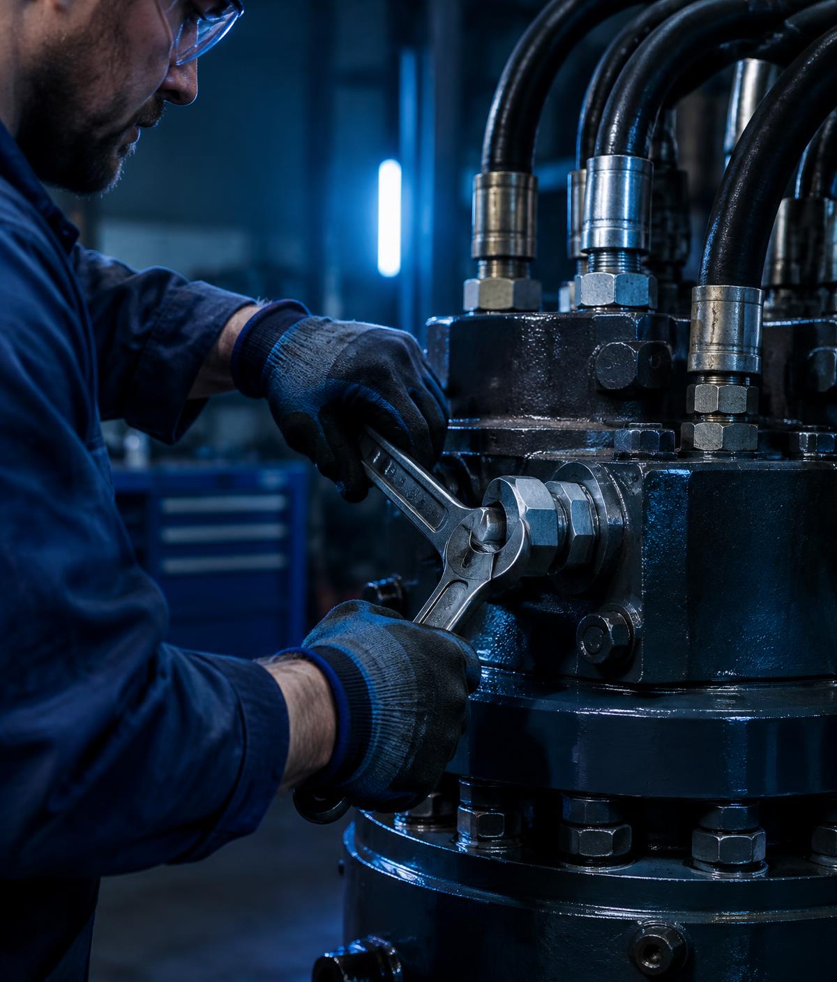 Illustrasjonsbilde av mekanisk arbeid på hydraulisk utstyr